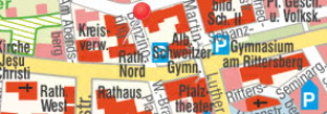 Geoportal mit Marker auf der Zentralen Rathausbehörde