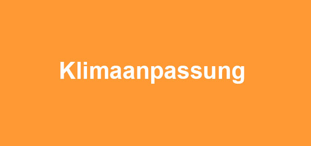 Klimaanpassung orangefarbener Button mit Aufschrift