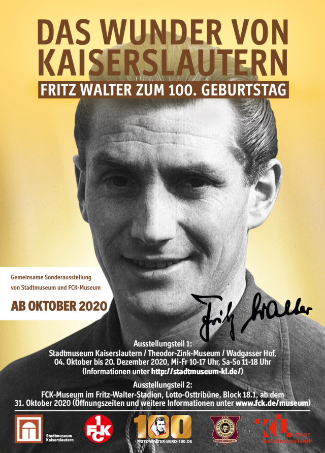 © Stadtmuseum Ein Plakat mit dem Bild von Fritz Walter © Stadtmuseum